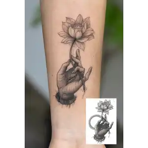 Lotus Figürlü Mini Dövme Tattoo