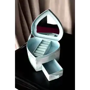 Mavi Renk Bölmeli Çekmeceli Takı Organizeri