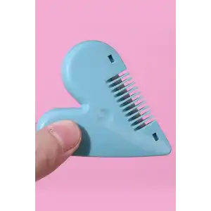 Mavi Renk Kalp Figürlü Saç Kırık Alma Aparatı