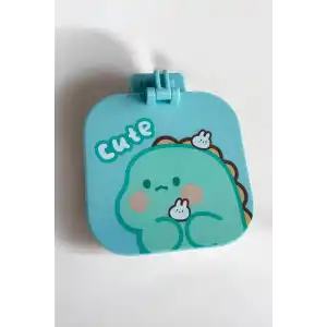 Mavi Renk Karışık Figürlü Tarak / Masa Aynası Set