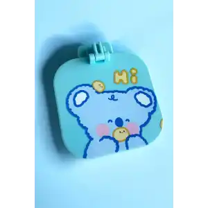 Mavi Renk Karışık Figürlü Tarak / Masa Aynası Set