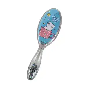 Mavi Renk Kedi Figürlü Sim Detaylı Saç Tarama Fırçası/ Tarak