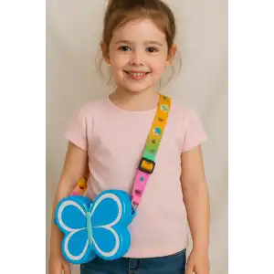 Mavi Renk Kelebek Figürlü Pop-it Çocuk Çanta