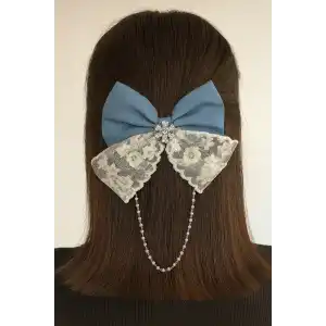 Mavi Renk Kurdele Figürlü Otomat Toka