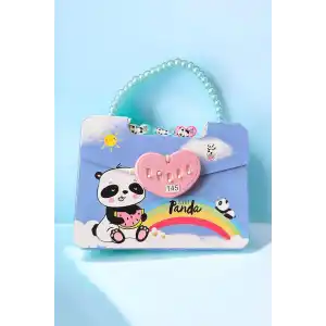 Mavi Renk Panda Figürlü Kilit Detaylı Not Defteri