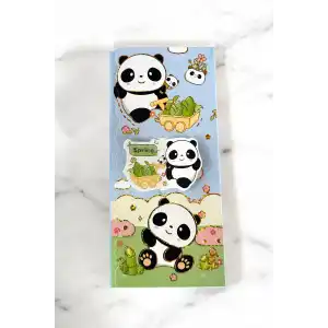 Mavi Renk Panda Figürlü Yapışkanlı Not Kağıdı
