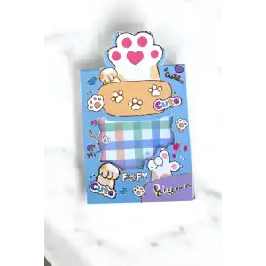 Mavi Renk Pati Figürlü Yapışkanlı Not Kağıdı