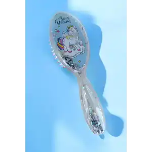 Mavi Renk Unicorn Figürlü Sim Detaylı Saç Fırçası/ Tarak