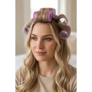 Mor Renk 6lı Küçük Boy Bigudi Set