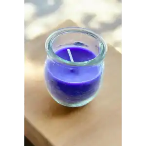 Mor Renk Bardakta Kokulu Dekoratif Mum