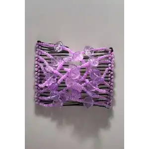 Mor Renk Deniz Kabuğu Figürlü Tel Tarak Toka