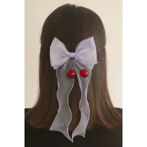 Mor Renk Kiraz Figürlü Kurdele Otomat Toka