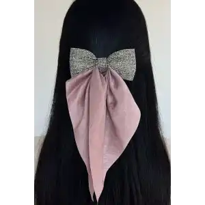 Mor Renk Taş Detaylı Kurdele Otomat Toka