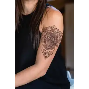Motifli Bengal Kaplanı Geçici Dövme Tattoo