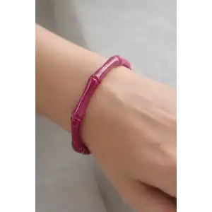 Pembe Renk Boncuk Detaylı Bileklik