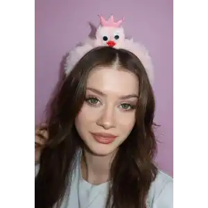 Pembe Renk Canavar Figürlü Çocuk Taç