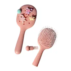 Pembe Renk Charmlı Saç Tarama Fırçası/ Tarak