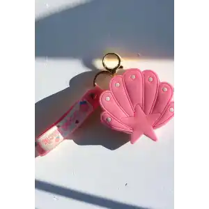 Pembe Renk Deniz Kabuğu Figürlü  Cüzdan/ Anahtarlık