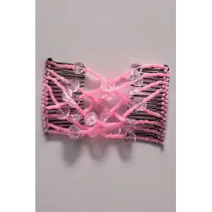 Pembe Renk Deniz Kabuğu Figürlü Tel Tarak Toka