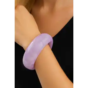 Pembe Renk Kalın Kemik Mika Bileklik