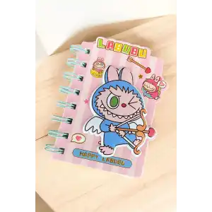 Pembe Renk Karışık Figürlü Not Defteri