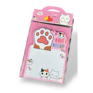 Pembe Renk Kedi Figürlü Yapışkanlı Not Kağıdı