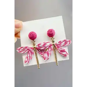 Pembe Renk Kelebek Figürlü Küpe (Çift)