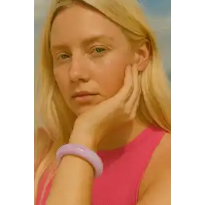 Pembe Renk Kemik Mika Bileklik