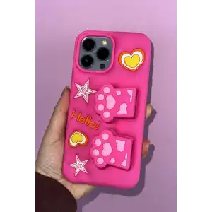 Pembe Renk Pati Figürlü 13 Pro Max Telefon Kılıfı