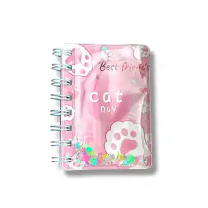 Pembe Renk Pati Figürlü Cat Day Yazılı Defter