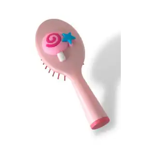 Pembe Renk Şeker Figürlü Saç Tarama Fırçası/ Tarak