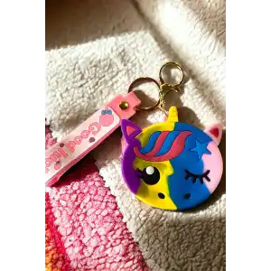 Pembe Renk Unicorn Figürlü Cüzdan/ Anahtarlık