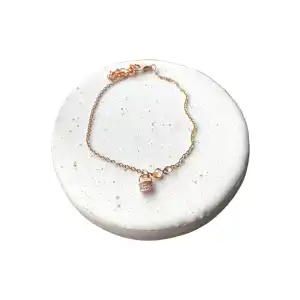 Rose Renk Anahtar Figürlü Çelik Halhal