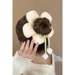 Sarı Renk Çiçek Figürlü Sallantılı Simit Toka