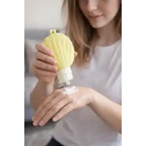 Sarı Renk Deniz Kabuğu Figürlü Doldurulabilir Krem Kutusu