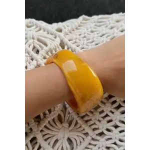 Sarı Renk Kemik Mika Bileklik