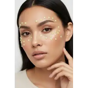 Sarı Renk Saç Vücut Ve Yüz Taşı Sticker