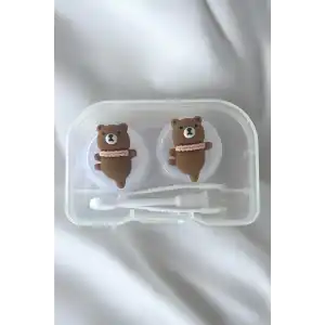 Şeffaf Renk Ayıcık Figürlü Lens Saklama Kutusu