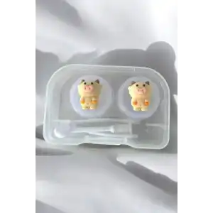 Şeffaf Renk İnek Figürlü Lens Saklama Kutusu