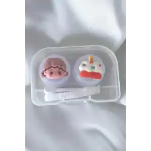 Şeffaf Renk Karışık Figürlü Lens Saklama Kutusu