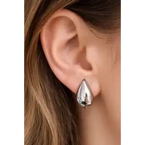 Silver Renk Çelik Küpe (Çift)