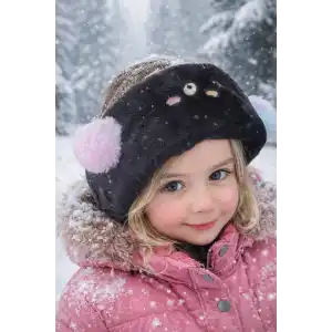 Siyah Renk Ayıcık Figürlü Peluş Kulaklık