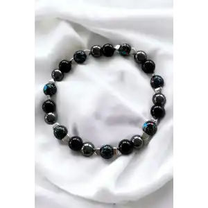 Siyah Renk Boncuk Erkek Bileklik