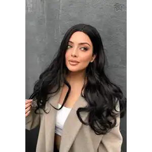 Siyah Renk Dalgalı Peruk
