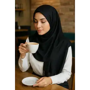 Siyah Renk Tafta Şal