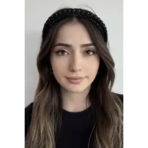 Siyah Renk Taş Detaylı Tarak Taç