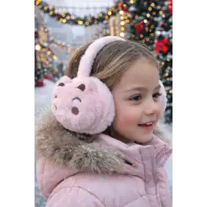 Somon Renk Ayıcık Figürlü Peluş Kulaklık