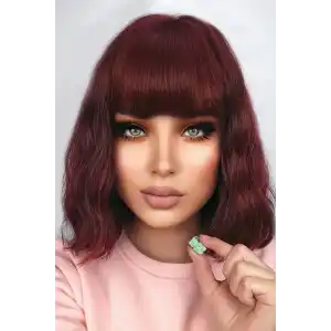 Takma Kahkül - Koyu Kızıl - 99# - Uzun Kenarlı