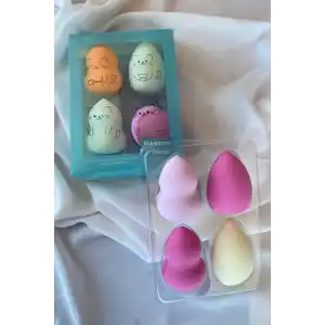 Turkuaz Renk 4´lü Makyaj Süngeri