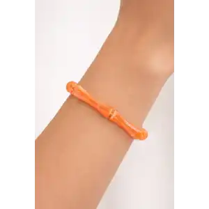 Turuncu Renk Boncuk Detaylı Bileklik